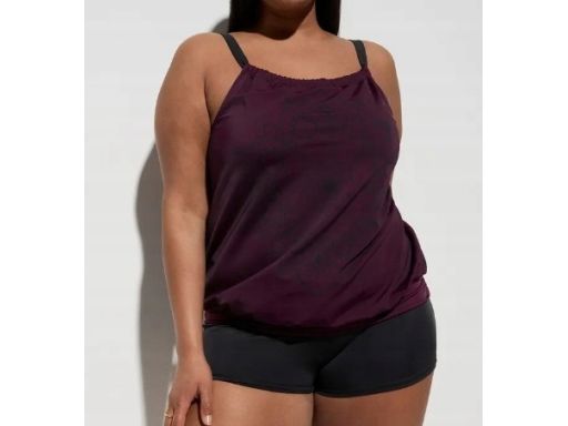 B.P.C tankini bordowo-czarne ze wzorem r.40