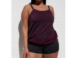 B.P.C tankini bordowo-czarne ze wzorem r.40