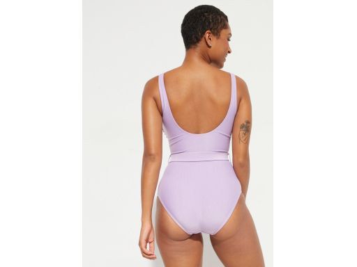B.P.C kostium kąpielowy liliowy prążkowany z paskiem 48.