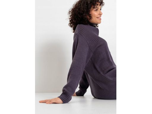 B.P.C sukienka dzianinowa jagodowa mini ^32/34