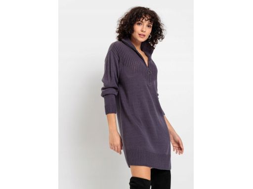 B.P.C sukienka dzianinowa jagodowa mini ^32/34