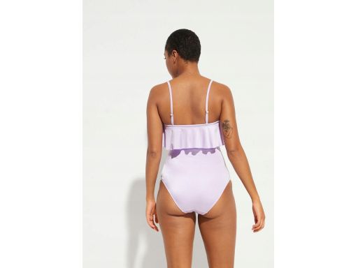 B.P.C kostium kąpielowy bandeau fioletowy z odpinanymi ramiączkami 44.