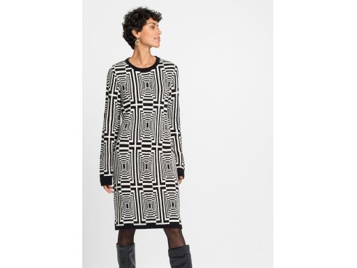 B.P.C dzianinowa sukienka we wzory 32/34.