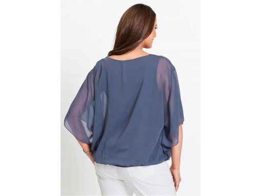 B.P.C tunika-bluzka szyfonowa granatowa r.42