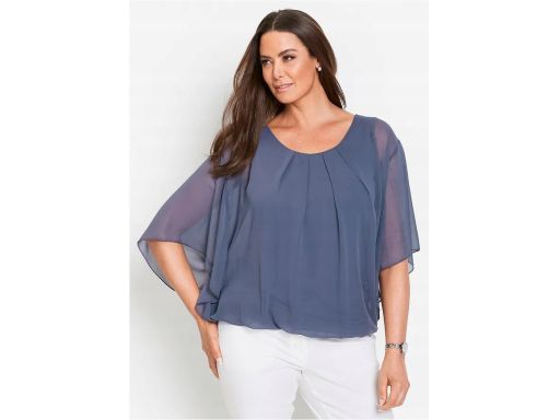 B.P.C tunika-bluzka szyfonowa granatowa r.42