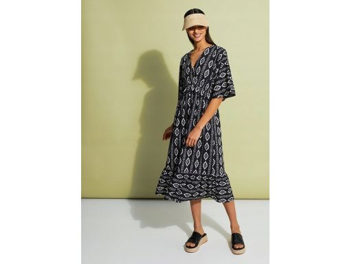 B.P.C sukienka midi z nadrukiem dżersejowa 40/42.