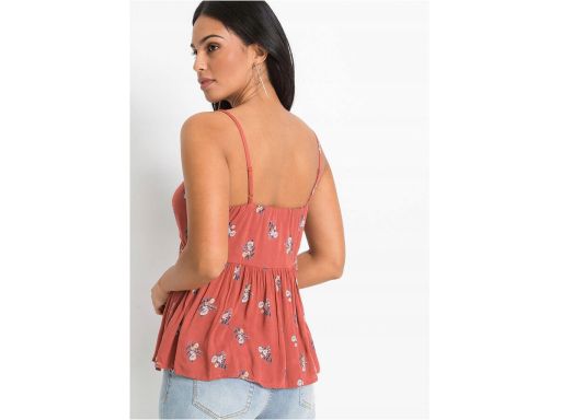 B.P.C top damski z baskinką rudy w kwiatki 40.