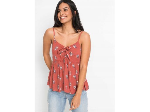 B.P.C top damski z baskinką rudy w kwiatki 40.