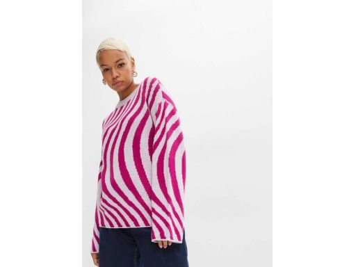B.P.C sweter damski różowy we wzory r.40/42