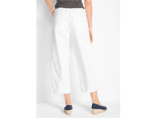 B.P.C spodnie białe 7/8 z wygodnym paskiem ^50
