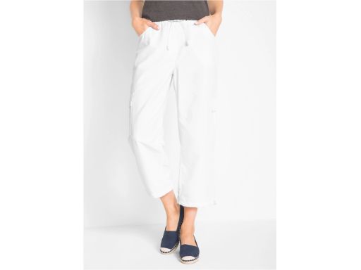 B.P.C spodnie białe 7/8 z wygodnym paskiem ^50