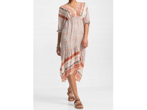 B.P.C sukienka dłuższym tyłem we wzory 44.