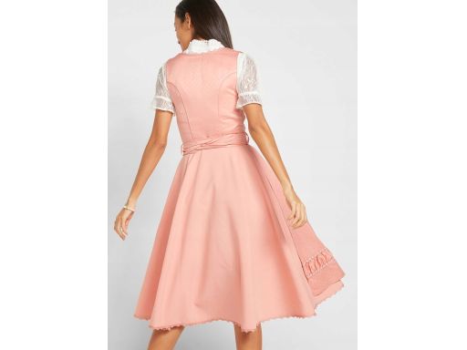 B.P.C. sukienka ludowa brzoskwiniowa z satynowym fartuchem ^46