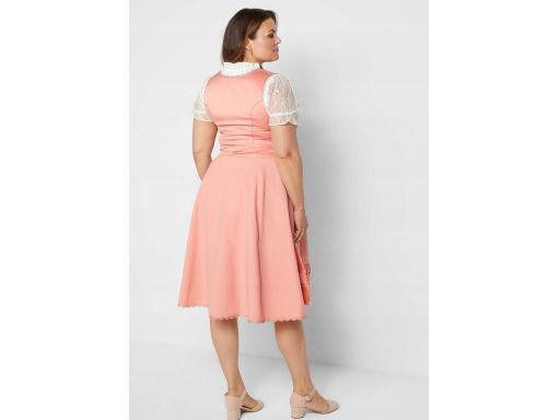 B.P.C. sukienka ludowa brzoskwiniowa z satynowym fartuchem ^46