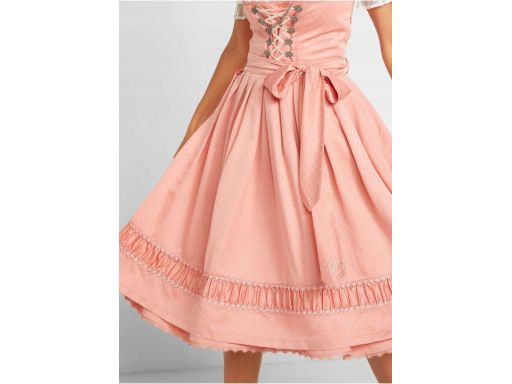 B.P.C. sukienka ludowa brzoskwiniowa z satynowym fartuchem ^46