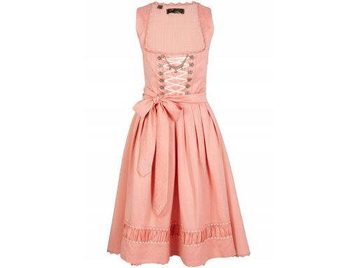 B.P.C. sukienka ludowa brzoskwiniowa z satynowym fartuchem ^46