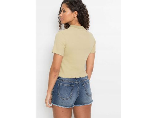 B.P.C bluzka polo prążkowana beżowa 36/38.