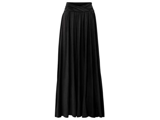 B.P.C spódnica z marszczeniem i rozcięciem czarna z wiskozy 44/46.