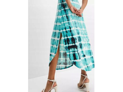 B.P.C letnia sukienka zielono-biała batikowy wzór 40/42.