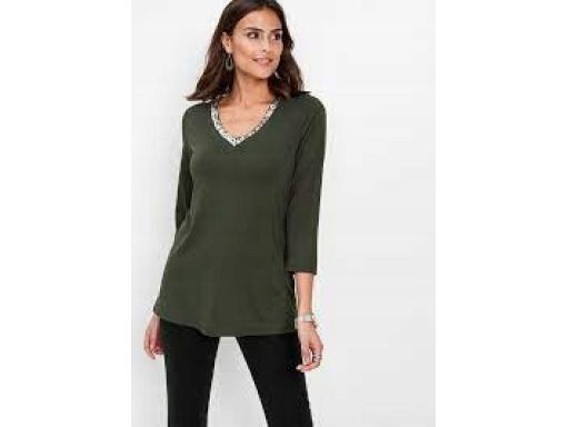 B.P.C bluzka z cekinami ciemna zieleń ^36/38