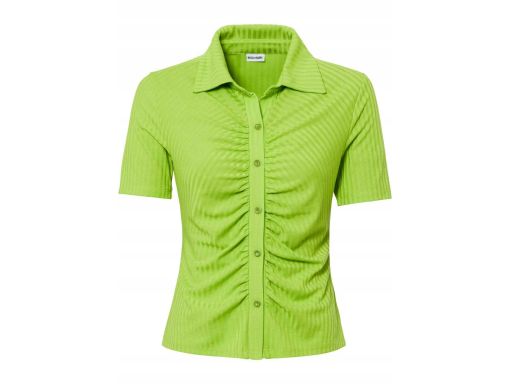 B.P.C bluzka z kołnierzykiem marszczona zielona 32/34.