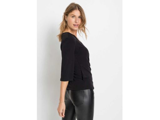 B.P.C bluzka czarna z ciekawą aplikacją ^36/38