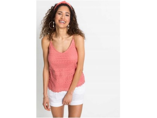 B.P.C top koralowy koronkowy r.36/38