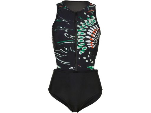 B.P.C Kostium kąpielowy monokini czarny we wzory zapięcie przód ^40