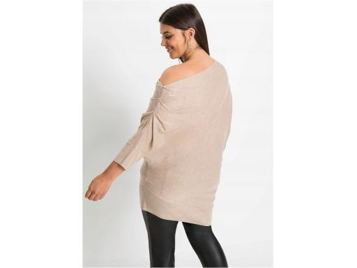 B.P.C beżowy sweter asymetryczny ^52/54