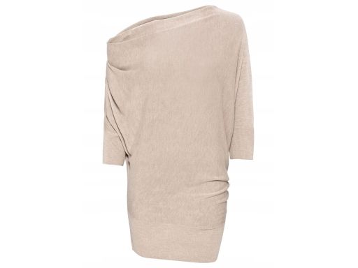 B.P.C beżowy sweter asymetryczny ^52/54