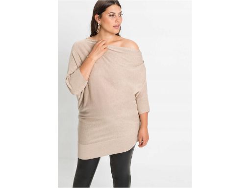 B.P.C beżowy sweter asymetryczny ^52/54