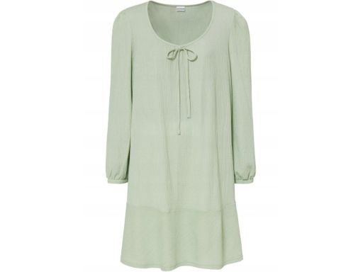 B.P.C sukienka miętowa z wiązaniem krepowana r.44/46