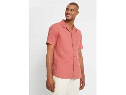 B.P.C koszula męska z krótkim rękawem lniana r.43/44