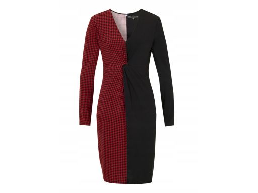 B.P.C sukienka wiskozowa czarno-czerwona ^36/38
