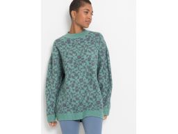 B.P.C sweter damski szałwiowy we wzory 40/42.