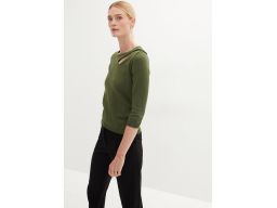 B.P.C sweter khaki z wycięciem r.44/46