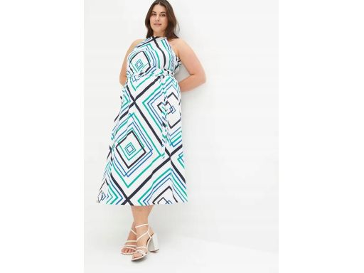 B.P.C sukienka midi bawełniana we wzory 44/46.