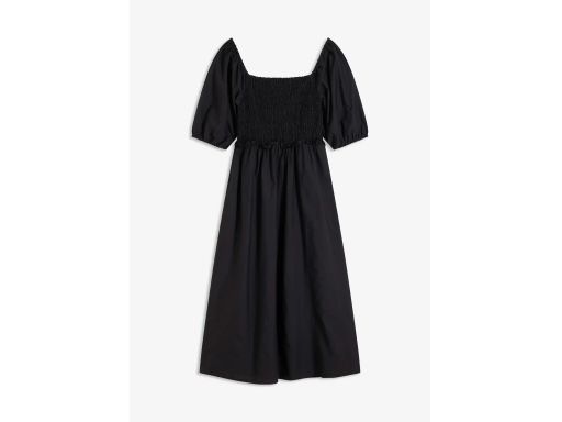 B.P.C czarna sukienka midi z marszczeniem 40.