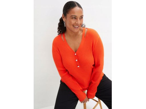 B.P.C sweter z wycięciami i dekoracyjnymi guzikami r.40/42