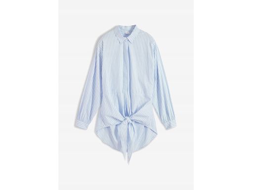 B.P.C bluzka koszulowa niebiesko-biała w paseczki z wiązaniem r.46