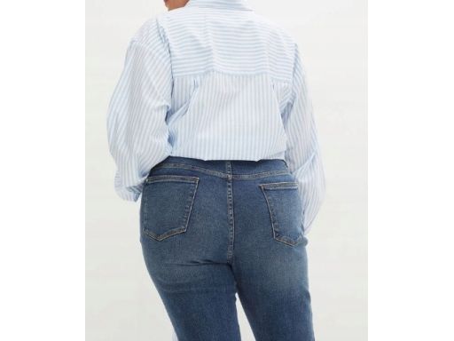 B.P.C bluzka koszulowa niebiesko-biała w paseczki z wiązaniem r.46