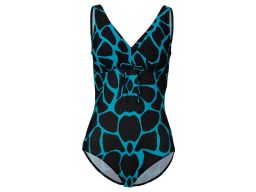 B.P.C Kostium kąpielowy czarno-turkusowy we wzory 40.