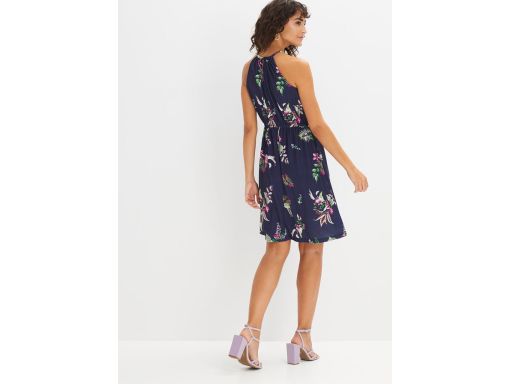 B.P.C sukienka granatowa z nadrukiem 32/34