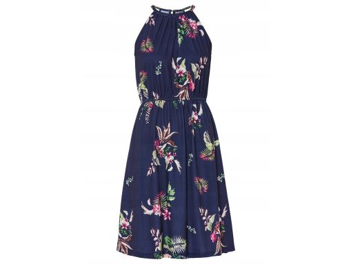 B.P.C sukienka granatowa z nadrukiem 32/34