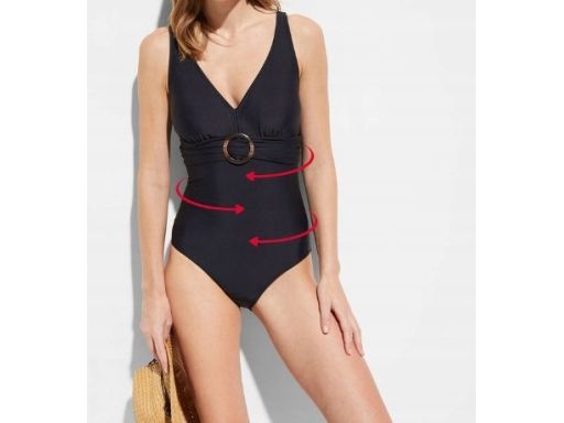 B.P.C czarny kostium kąpielowy z klamrą r.40