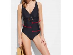 B.P.C czarny kostium kąpielowy z klamrą r.40