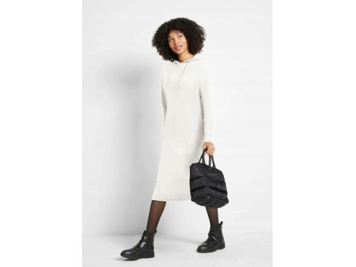 B.P.C sukienka dresowa midi ecru z kapturem 44/46.