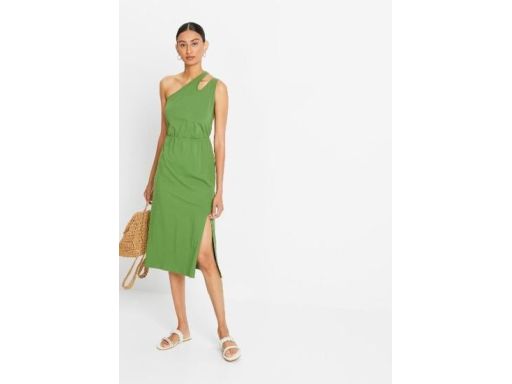 B.P.C zielona sukienka asymetryczna sexi ^44/46