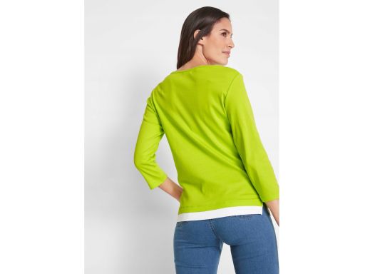 B.P.C bluzka 2w1 limonkowa z nadrukiem 36/38.