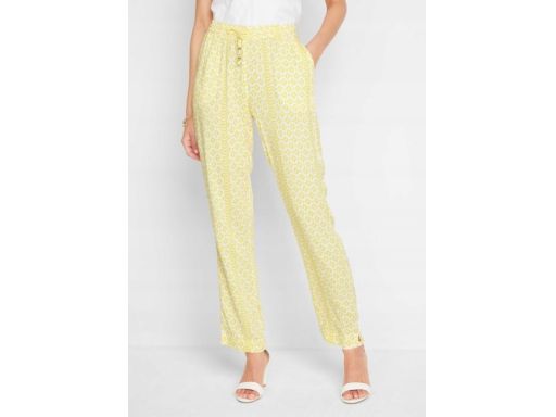 B.P.C spodnie żółte we wzory z wiskozy r.42